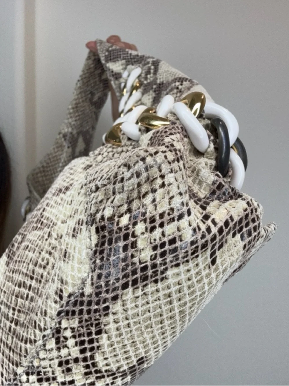 Michael Kors Python Chain Hobo Tote EUC - Picture 8 of 17